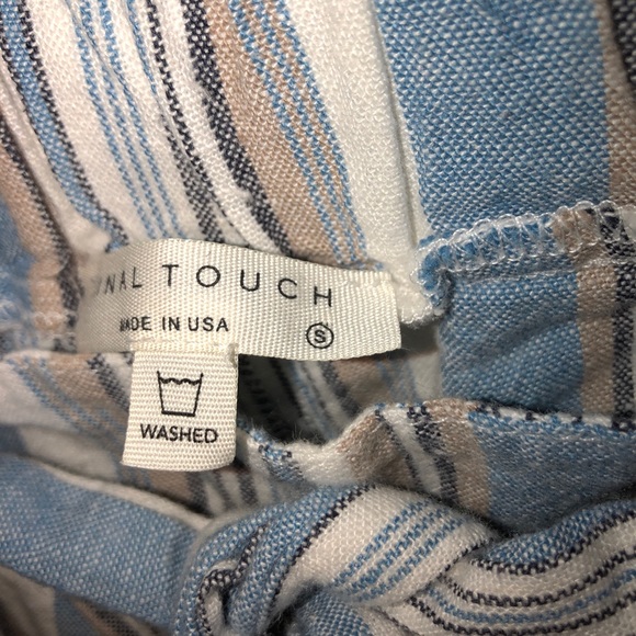 beachy flowy striped capris with tie! - Picture 4 of 4